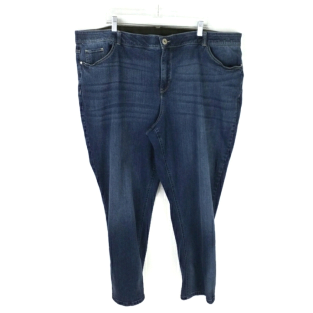 Morgan Walker Dark Wash Stretch Tapered Leg Ankle Jeans Womens Plus 24W